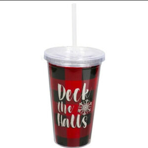 Christmas Plaid Buffalo Check Holiday Tumbler 16oz